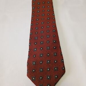 Cremieux Silk Blend Brown Jacquard Terracotta Made In Italy